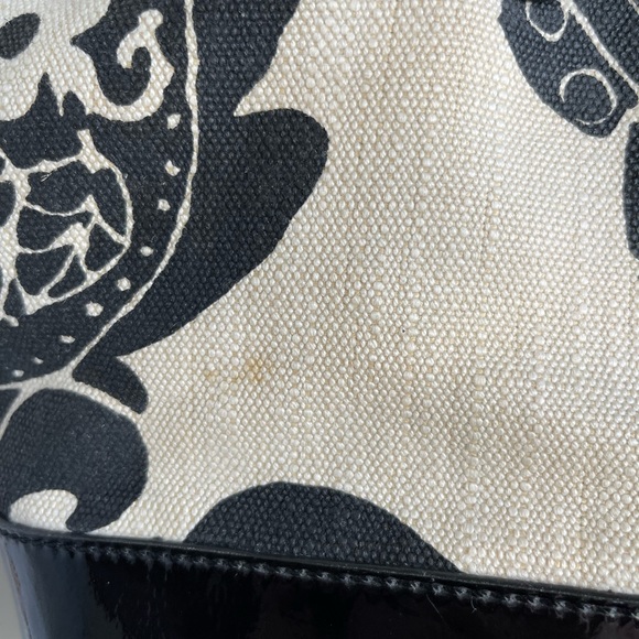 Kate Spade Tote, Black & White, Patent & Canvas - Picture 6 of 10
